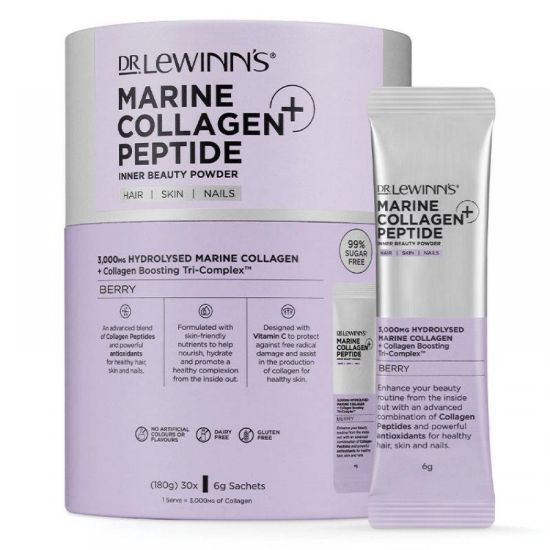 Picture of Dr. LeWinn's Marine Collagen Beauty Powder, Plum — 30 x 6 g Sachets
