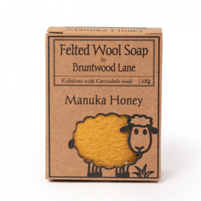 Picture of Handmade Felted Wool Soap, Manuka Honey — 100 g
