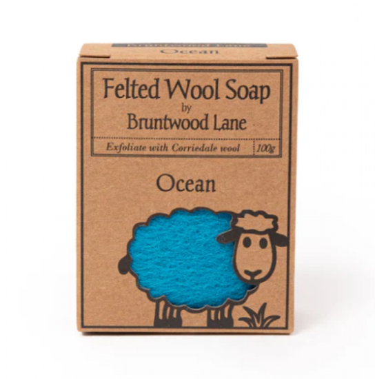 Picture of Handmade Felted Wool Soap, Ocean — 100 g