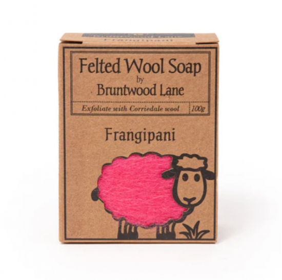 Picture of Handmade Felted Wool Soap, Frangipani — 100 g
