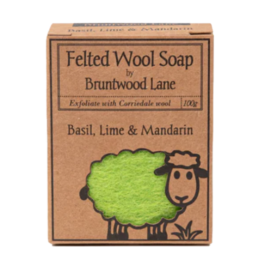 Picture of Handmade Felted Wool Soap, Basil, Lime & Mandarin — 100 g