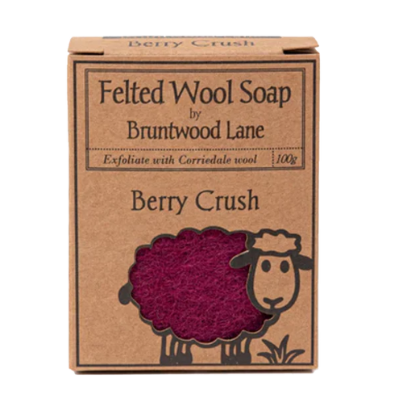 Picture of Handmade Felted Wool Soap, Berry — 100 g