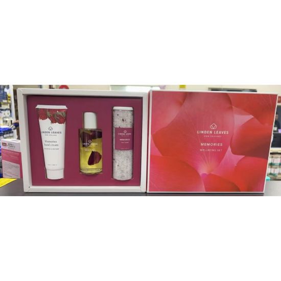Picture of Linden Leaves Rose Care Set — Body Oil 100 ml, Hand Cream 100 ml & Bath Salts 240 g