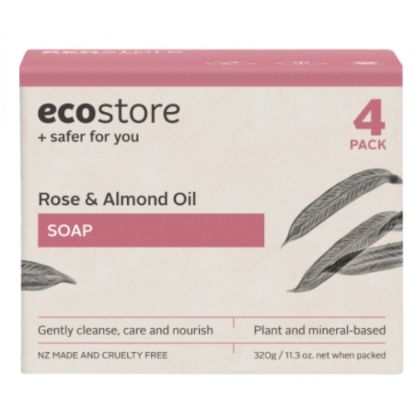 Picture of ecostore Rose & Almond Soap — 4 Pack, 320 g