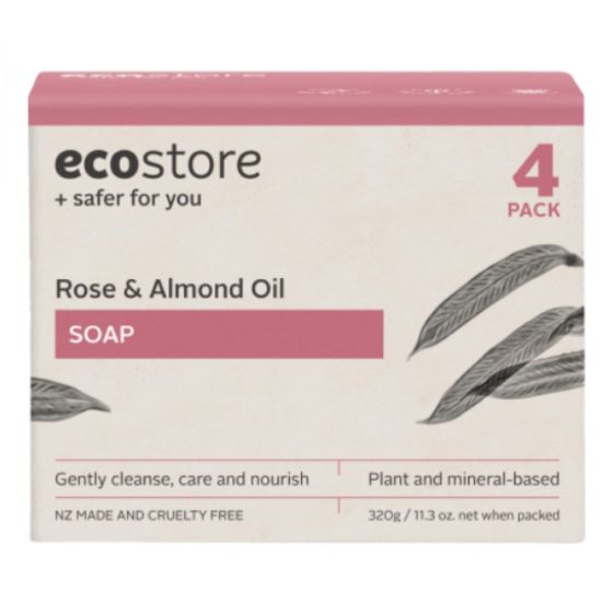 Picture of ecostore Rose & Almond Soap — 4 Pack, 320 g