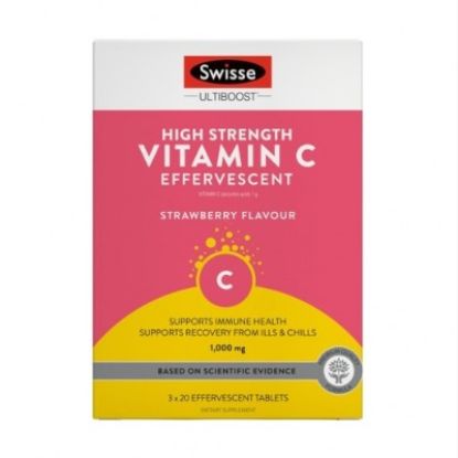 Picture of Swisse Vitamin C Effervescent Tablets, Strawberry — 60 Tablets