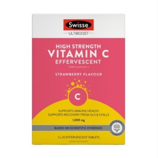 Picture of Swisse Vitamin C Effervescent Tablets, Strawberry — 60 Tablets